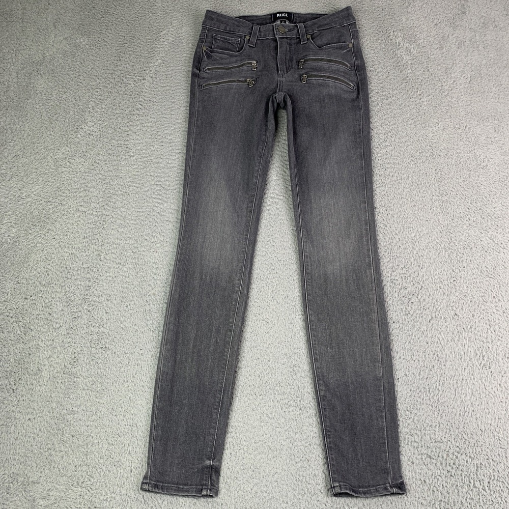 Paige Jeans Womans Size 27 Edgemont Skinny Ankle Smoke Stretch Gray Jeans